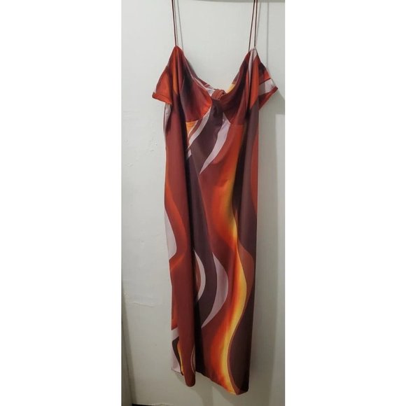 PRETTYLITTLETHING Dresses & Skirts - NWT Pretty Little Thing Plus Brown Ombre Stripe Cup Midi Dress 26